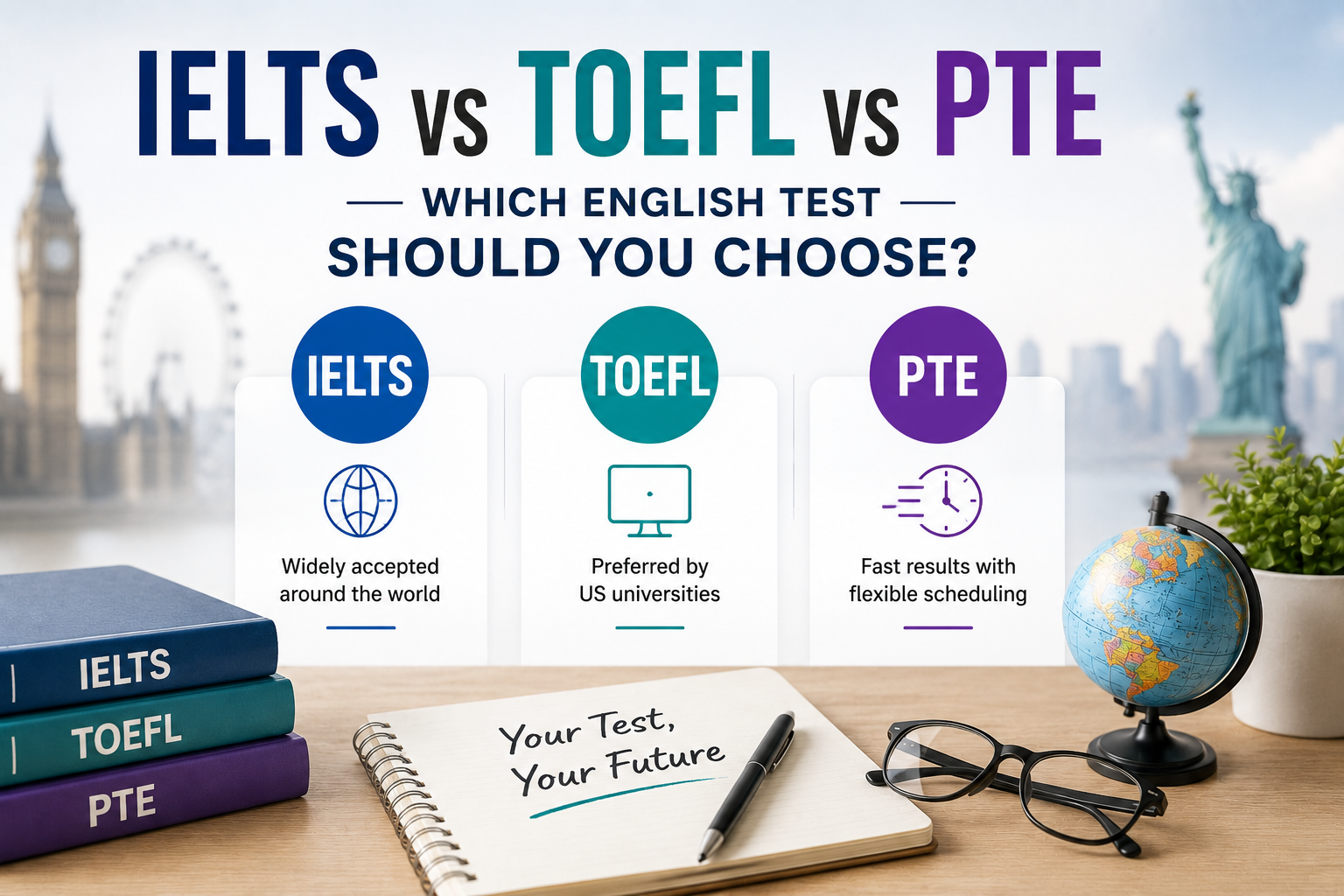 IELTS vs. TOEFL vs. PTE: Which English Test Should You Choose?